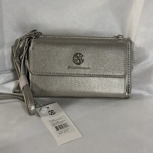 NWT CXL by Christian Lacroix Blake Pewter Flap Crossbody Wristlet Bag MSRP $58